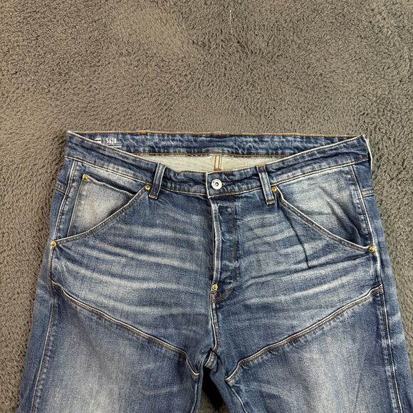 G Star Jeans Mens 38x34 Blue 5620 3D Tapered Medium Wash Stretch Slim Fit Denim - Picture 2 of 16
